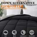 Cosybay Down Alternative Comforter (Black/Grey, Full) - All Season Soft Quilted Full Size Bed Comforter - Duvet Insert with Corner Tabs -Winter Summer Warm Fluffy, 82x86 inches