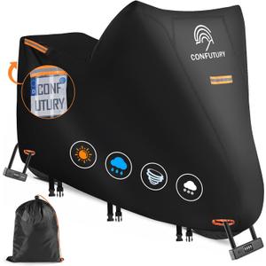 Small Motorcycle Cover,600D Motorcycle Cover Waterproof Outdoor,Moped Cover,Nano Coating,License Plate Window,4 Reflective Strips,2 Lock-Holes,3 Windproof Buckles,Motorcycle Tarp(M 73"x 33"x 39") (M73"x33"x39"))