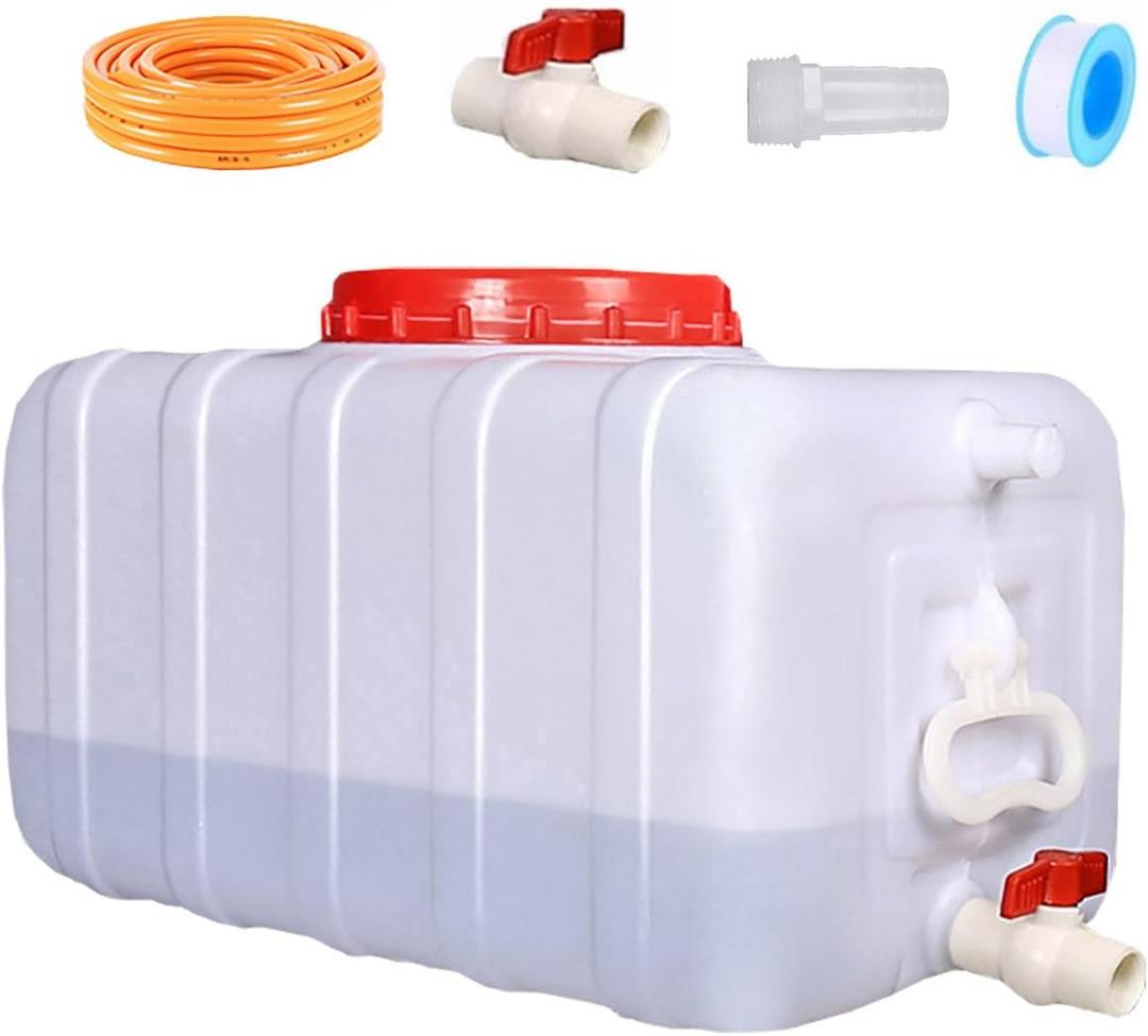 Portable Water Tank Water Storage Tank for Camping with Spigot Hose Plastic Water Container Water Storage Container for Emergency Water Storage Hiking Outdoor(Size:21gallon / 80L)