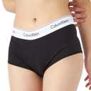 Calvin Klein Women's Cotton Boyshort Panty (Black)