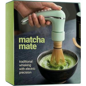 Matcha Mate Electric Powered Bamboo Whisk - Traditional Whisking with Electronic Precision - Rechargeable Portable Tea Frother, Stirrer, Mixer, Making Machine Set Accessories Kit - Gift,  Electric Whisk Set