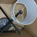 Upgraded Dimmable Floor Lamp for Living Room,1000 Lumens Bulb Included, Modern Floor Lamps Simple Design with Linen Shade, Tall Standing Lamp for Bedroom Office Dining Room, Black Pole Lamp