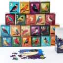 rokt&razo, Birds, 24 Mini Pack, 1000 Pieces Daily Puzzles, Advent Calendar, Individual Daily Puzzles, Perfect for Kids, Teens, Adults and Seniors, Family Game Nights, Size 27.5 * 19.7 in