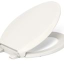 KOHLER 4636-RL-96 Cachet ReadyLatch Quiet Close Elongated Toilet Seat, Soft Close Lid, Compatible with Elongated Toilets, Biscuit