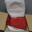 Jinei 8 Pcs Valentine's Day Tableware Set Include Large Pink Heart Ceramic Flat Plates White Dinner Ceramic Plates Red Heart Dish Bowls and Place Mats for Wedding Anniversary Party Decorations