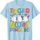 Teacher Of The Cutest Penguins Funny Penguin Back To School T-Shirt 2XL