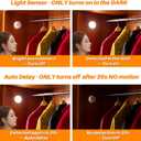 STAR-SPANGLED 2 Pack 2.8 Motion Sensor Lights Indoor AAA Battery Operated, Stick on LED Puck Light for Stairs, Under Cabinet, Closet, Cool White