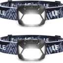 Lepro 320015 Battery Powered Headlamp - 1300Lux Super Bright LED Head Lamp with Red Light, IPX4 Waterproof Headlights for Outdoor Camping, Hiking, Hunting, Power Outages, Emergency, Hurricane, 2 Pack (Black)