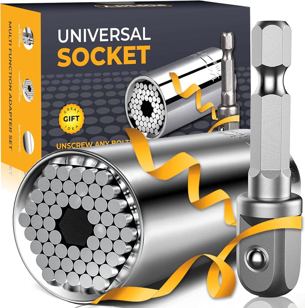 Stocking Stuffers for Adults Men, Gifts for Universal Socket Tools White Elephant Gifts Dad Gifts, Christmas Gifts for Who Have Everything Dad Boyfriend Husband Tools for Cool Gadgets (Silver)
