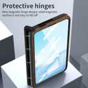 Pixel Fold Case, Leather Magnetic Hinge Protection Cover Built-in Screen Protector, Compatible with Google Pixel Fold 2023 (Brown)
