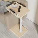 Sofa Armrest Tray Table for Couch - 360 Swivel Height Adjustable End Table for Small Spaces, Snack Side Table for Bed or Chair with Phone & Tablet Slot (Oak, Standard) (Fair)