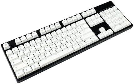 YMDK 139 Mac Keycaps Cherry Profile Normcore Style Minimalist Dye Sub PBT White Key Cap for 104 TKL 60% 96 84 68 Keychrone K2 K4 K8 MX Switches Keyboard