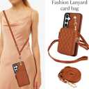 Asuwish Phone Case for Samsung Galaxy S25 5G Wallet Cell Cover with Tempered Glass Screen Protector Wrist Crossbody Strap RFID Blocking Credit Card Holder S 25 25S 25 25S SM-S931U Women Girls Brown