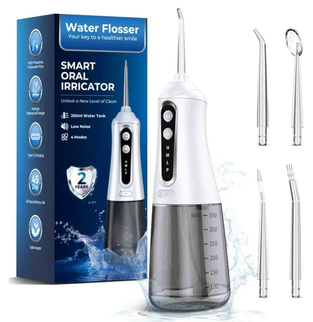 Water Flosser for Teeth Cleaning Pick: Portable Cordless Oral Irrigator350ML, 4 Modes 4 nozzles,IPX7 Waterproof Rechargeable Design – Perfect for Travel and Daily Deep Cleaning Gum Care at Home