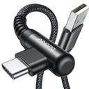 AINOPE USB to USB C Cable [2Pack, 6.6ft] 3.1A Type C Charger Fast Charging, Right Angle USB C Cable for iPhone 17 Carplay Cable, Galaxy S10+ S10 S9, Note 10 9, LG V30, Moto, iPhone 16 15 Charger Cord