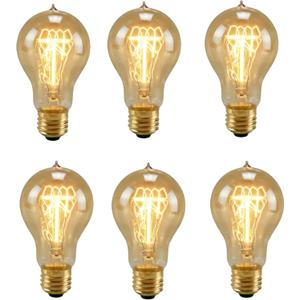 Warm Edison Incandescent Light Bulbs 75 Watt, Dimmable A19 Antique Vintage Oldfashioned E26 60+ Incandescent Light Bulbs (6 Pack)