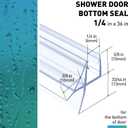 Shower Door Bottom Seal, 2 PCS 1/4" x 36" Shower Door Sweep for 1/4 Inch Glass, Frameless Glass Door Seal Strip,Stop Shower Leaks and Create a Water Barrier (6MM)