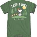 Riot Society Men's Short Sleeve Graphic Fashion T-Shirt, Size S, Peanuts Snoopy Take a Hike (Military Green Cc)