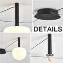 3-Light Black Glass semi Embedded Ceiling Light Suitable for Living Rooms, bedrooms, corridors, Dining Rooms, Dining Rooms, Bubble Ball Ceiling Light 