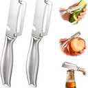 2 x Multifunctional Vegetable Peeler for Peeling Potato Carrot(2 Pack) | 2 in 1 Full Stainless Steel Peeler Knife | Bottle Opener Function | Fruit Cucumber Slicer
