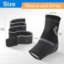 GAOUREL Plantar Fasciitis Relief & Ankle Brace - Adjustable Compression Sleeve for Heel Pain, Sports Injury, Tendinitis with Secure Arch Support - For Men & Women (Black, M)