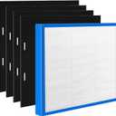 AF-20FL Replacement Filter Compatible with HoMedics Air Purifier AF-20 AP-25 AR-20 Filter, fits Number AF-20FL AP-25CRF AF-25, include 1 HEPA Filter + 4 Carbon Pre-filters