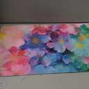 Colorful Flowers Large Mouse Pad Mat, Pink Blue Yellow and Green Pattern Desk Mat, Watercolor Beautiful Floral Desk Pads for Office, Non-Slip Laptop Computer Pad, 31.5x11.8 in