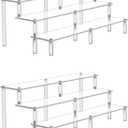 Acrylic Riser Display Shelf,3 Tier Display Riser for Amiibo Funko POP Figures,Display Stand Large Risers for Display Cupcake Perfume Organizer Cologne Makeup Collection Countertop Tabletop(2 PACKS)