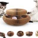 Kitty Curlz Cat Scratching Board, Magic Organ Cat Toy, Made of Recyclable Corrugated Cardboard, Scratch-Resistant and Abrasion-Resistant, Foldable for Indoor