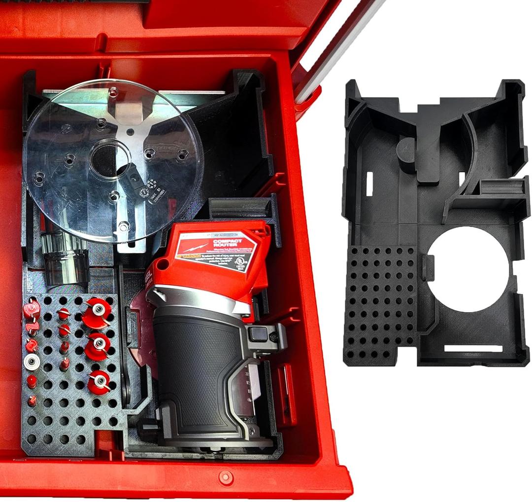 Insert for Milwaukee M18 Fuel Compact Router and Packout 2/3 Drawer Tool Boxes