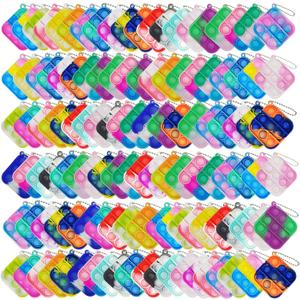 120 Pcs Mini Pop Bubble Fidget Toys for Party Favors, Small Silicone Pop Keychain Bulk for ClassroomC Prizes,Goodie Bag Stuffers Christmas Valentine Gifts for Kid Student