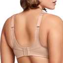 Full Figure Plus Size No-Bounce Camisole Sports Bra Wirefree #1066 (Beige, 36G)