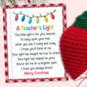 8 x Teacher Ornament - Teacher Christmas Ornaments for Tree - Teachers Gifts for Women - Teachers Daycare Provider Christmas Ornaments 2025 - Teaching Gifts - Teaching Crochet Ornament & Card