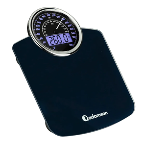 Adamson Hybrid 2-in-1 Analog & Digital Weighing Scale for Body Weight up to 400lbs - Thick Tempered Glass - Extra Large Display - Easy to Read Digital Bathroom Scale - New, Blue