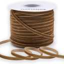 HATIANGE Khaki Velvet Ribbon Single Face 1/4 Inch X 50 Yards,for Gift Wrapping, Hair Bows, Choker, Wedding Decorations -50Yds