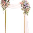Metal Arch Backdrop Stand 6.6FT, Gold Wedding Arch Stand Frame, Square Balloon Arch Stand for Wedding Ceremony, Party, Baby Shower Decoration, Graduation Ceremony, Door Frame Back Drop Stand