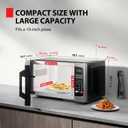 TOSHIBA ML-EM09PA(SS) Small Microwave Oven with 6 Auto Menus, Mute Function, LED Lighting, Countertop Microwave Perfect for Apartments, 0.9 Cu Ft, 10.6 Inch Removable Turntable, 900W, Stainless Steel