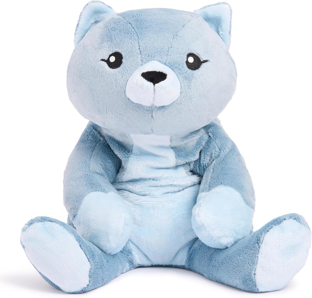 HUGIMALS Frankie the Cat 20 Inch 4.5 lb Heavy Cute Sensory Weighted Comfort Plush | Large Unscented Washable Self Care Calming Stuffed Animal for Kids, Teens and Adults