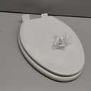 HIGHCRAFT Premium Elongated Toilet Seat with Adjustable Hinges & Quick Removal Mechanism - Molded Wood Toilet Seat - Fits Standard Elongated Toilets - Oval Seat in White