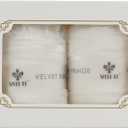 MEEDEE White Velvet Ribbon 2 Inch Frayed Edge Ribbons 2 Rolls 4 Yards Crinkle Crushed Ribbons White Velvet Ribbon for Christmas Tree, Gift Wrapping, Holiday Decor, Wedding Favors