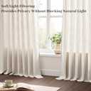 Natural Ivory Linen Curtains Pinch Pleated 92 Inch Long 2 Panels for Living Room Bedroom Thick Linen Textured Semi Sheer Rustic Farmhouse Back Tab Pleat Drapes with Hooks Floor to Ceiling Curtains