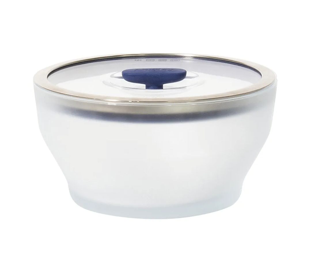 Anyday 4-Cup Microwave Cookware & Glass Container with Glass Lid, Plastic-Free Deep Food Storage | Stackable Airtight Steamer with Vented Lid for Microwave-Safe Reheating, Steaming Vegetables & Rice