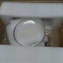 LiTY Large Glass Salad Bowl Set with Acacia Wood Base and Salad Serving Utensils, Salad Servers for Party, Fruits, Popcorn, Chips, Pasta, Kitchen Must-Have