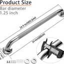 Rockgoya Shower Grab Bar, 2 Pack 24 Inch Bathroom Grab Bar, 304 Stainless Steel 1.25" Diameter Anti-Slip Handicap Grab Bar Support Shower Rail Senior Handrail Shower Safety Bar Handle