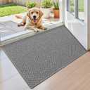 Color&Geometry Small Ultra Thin Indoor Door Mat Non Slip Rubber Backed Dirt Trapper 17"x30"(Rolled-up NO Creases), Rugs for Entryway, Front Door Mat Indoor Washable Low-Profile Entry Mat, Light Grey (1'5" x 2'6" (Rectangular))