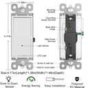 4 Pack Illuminated Light Switch, Lightswitch with LED Night Light, Automatic On/Off Sensor, Single Pole Switch, 15Amp 120/277Volt,White