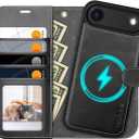 OCASE for iPhone Air Detachable Wallet Case with Card Holder, 2 in 1 PU Leather Flip Folio with RFID Blocking Stand Wrist Strap Shockproof Phone Cover 6.5 Inch 2025, Graphite