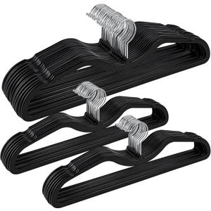 Plastic Hangers 40 Pack Ultra-Thin Space-Saving ABS 360 Swivel Hook Ideal for Closet Organization Fits Coats Shirts Dresses & More (40, Black)