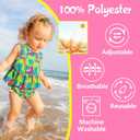 Babygoal Baby Girl Swim Diapers 3 Pack for Babies and Toddlers, Reusable Adjustable Washable for Swimming Lessons-Flower, Small