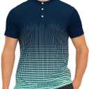 APTRO Men's Henley Shirts Short Sleeve Moisture-Wicking Athletic Shirt with 4-Way Stretch, Quick Dry Button Up Casual Top for Gym & Daily Wear (XXL)